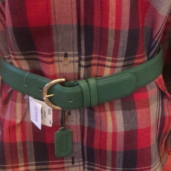 Coach Accessories - COACH VTG New Green Leather 2” wide Belt sz L